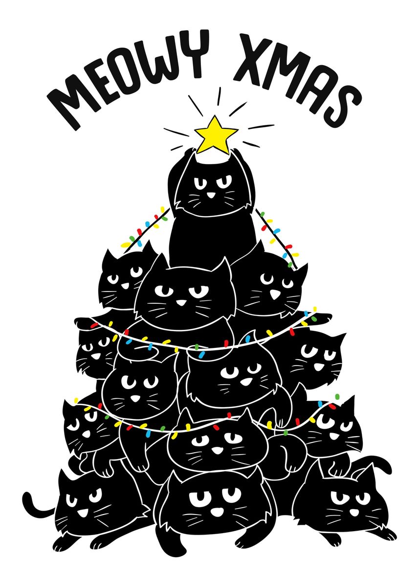 'Cat Lover Christmas Meowee' Poster by SWAYSHIRT | Displate