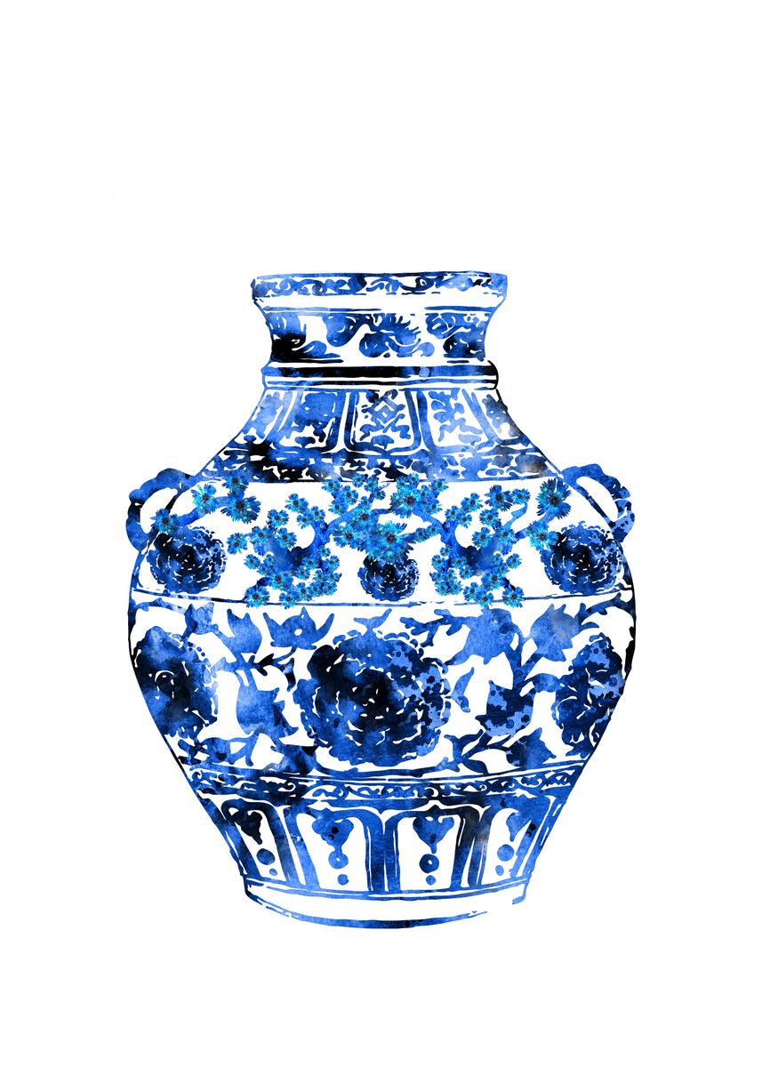 'china Vase Ginger Jar ' Poster By Rosaliasart 