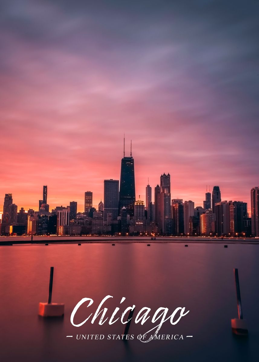 'Chicago' Poster, picture, metal print, paint by MyDigitalMind | Displate