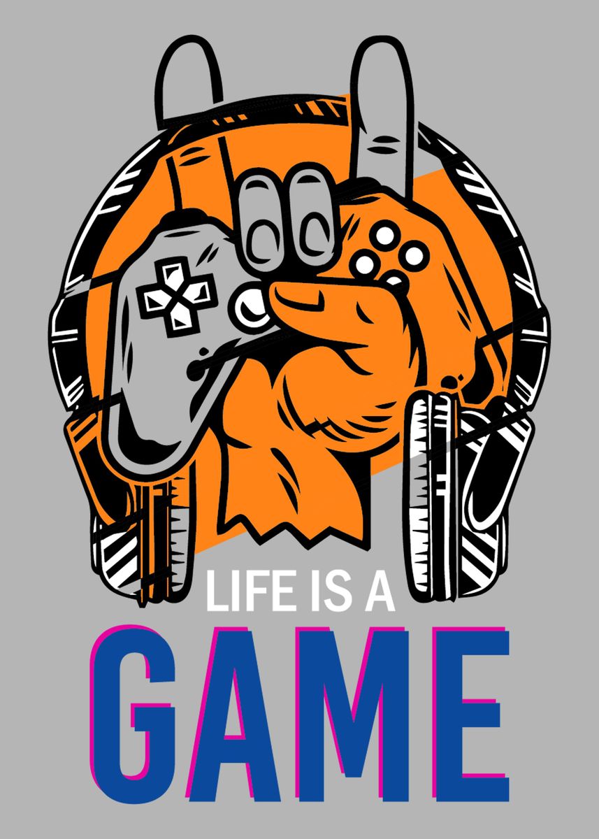 life-is-a-game-gamer-quote-poster-by-max-ronn-displate