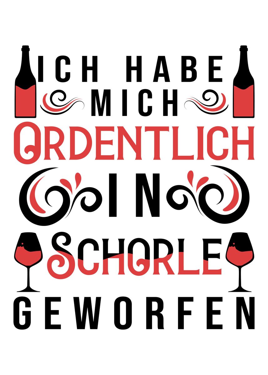 'Lustiger feiern Spruch' Poster, picture, metal print, paint by