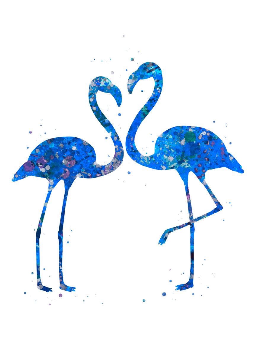 'Flamingo blue art' Poster, picture, metal print, paint by Yahya Art ...