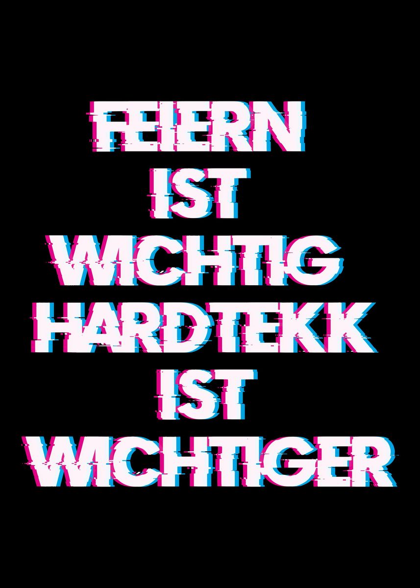 'Hardtekk German Techno' Poster, picture, metal print, paint by