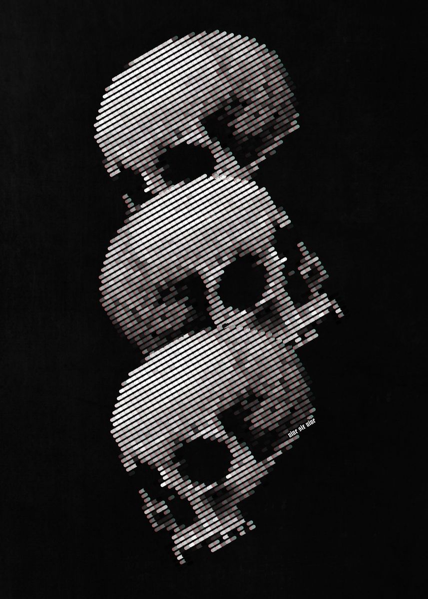 'Glitch Skulls' Poster, picture, metal print, paint by John Marinakis ...