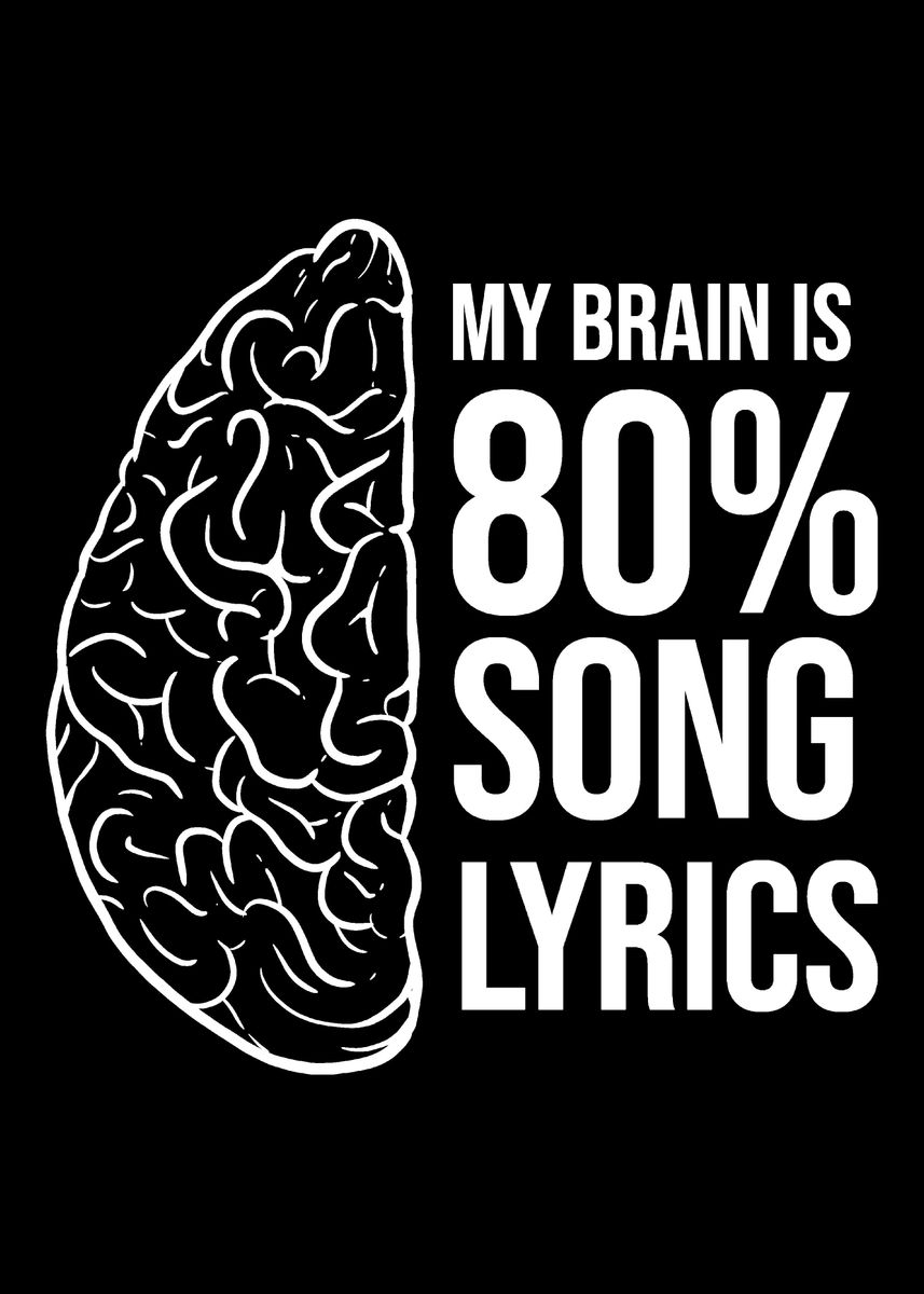 '80 Song Lyrics Profession' Poster, picture, metal print, paint by ...