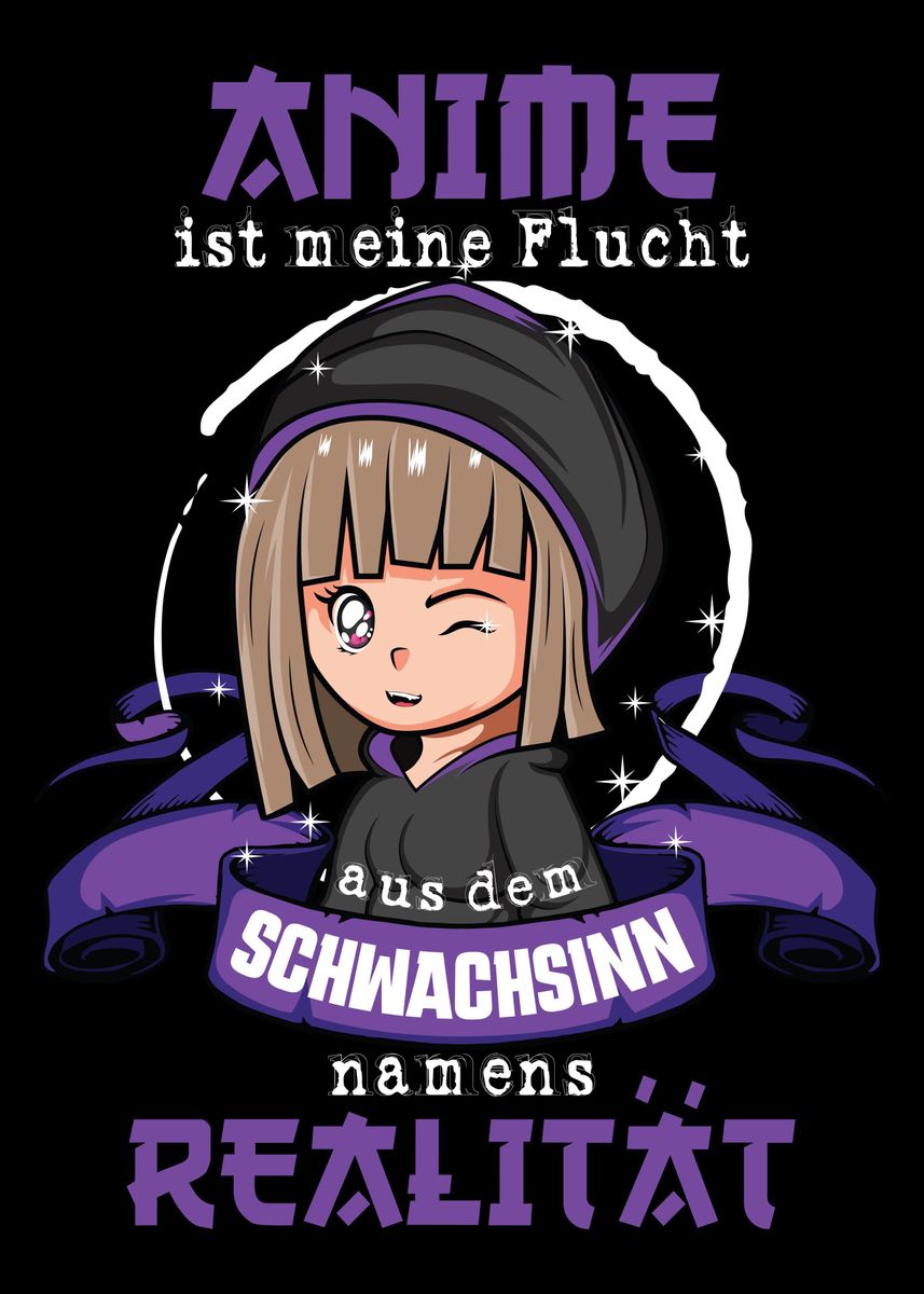 'Toller Anime Fan Spruch' Poster by dvdesign Displate