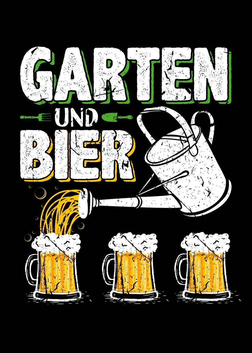 'Garten Bier Gaertner' Poster, picture, metal print, paint by