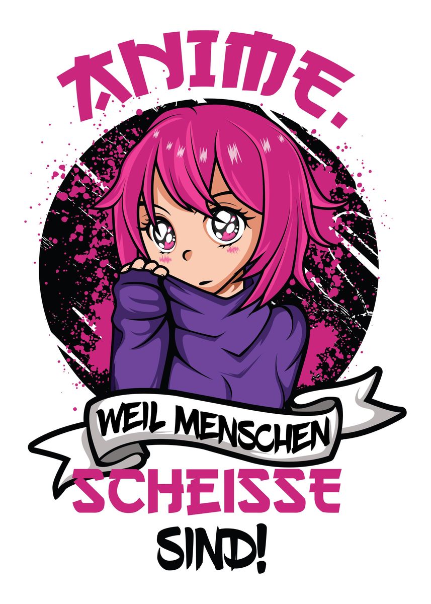'Super Anime Spruch' Poster, picture, metal print, paint by dvdesign