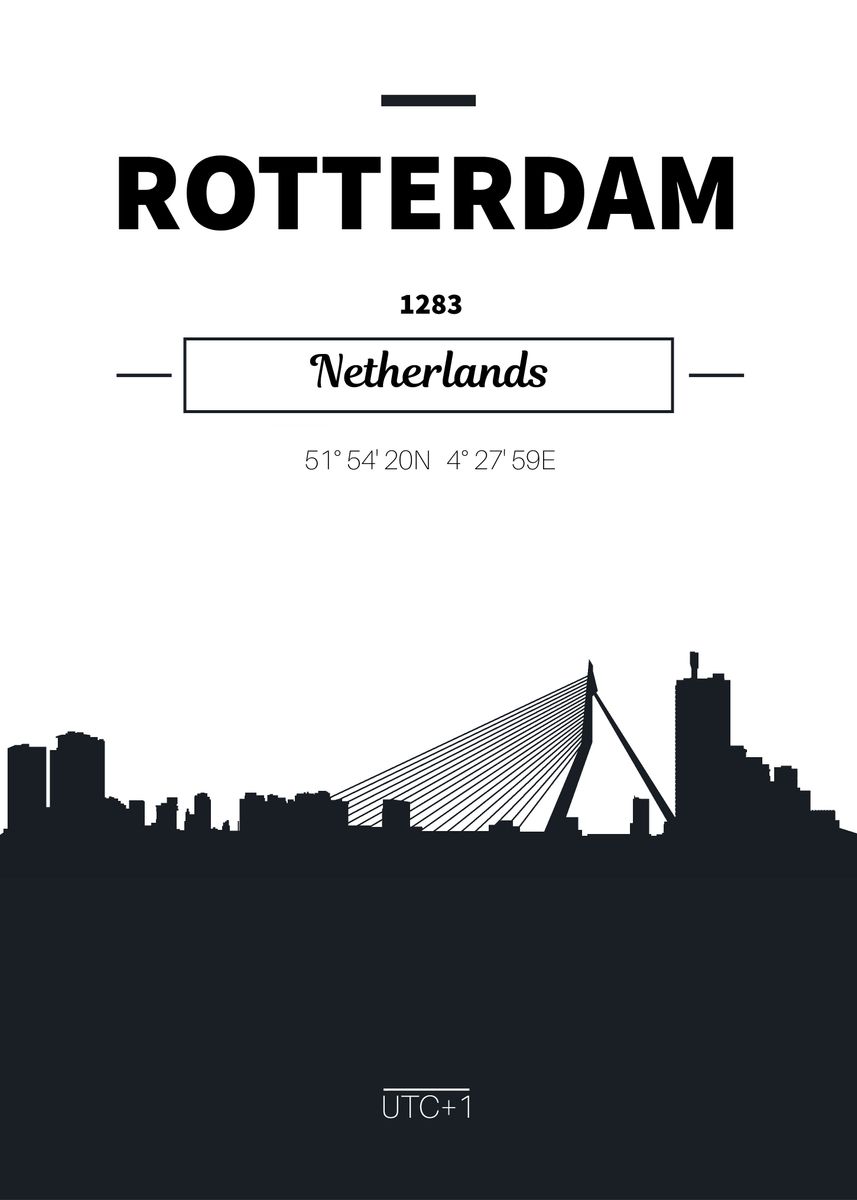 'Rotterdam Netherlands ' Poster, Picture, Metal Print, Paint By ...