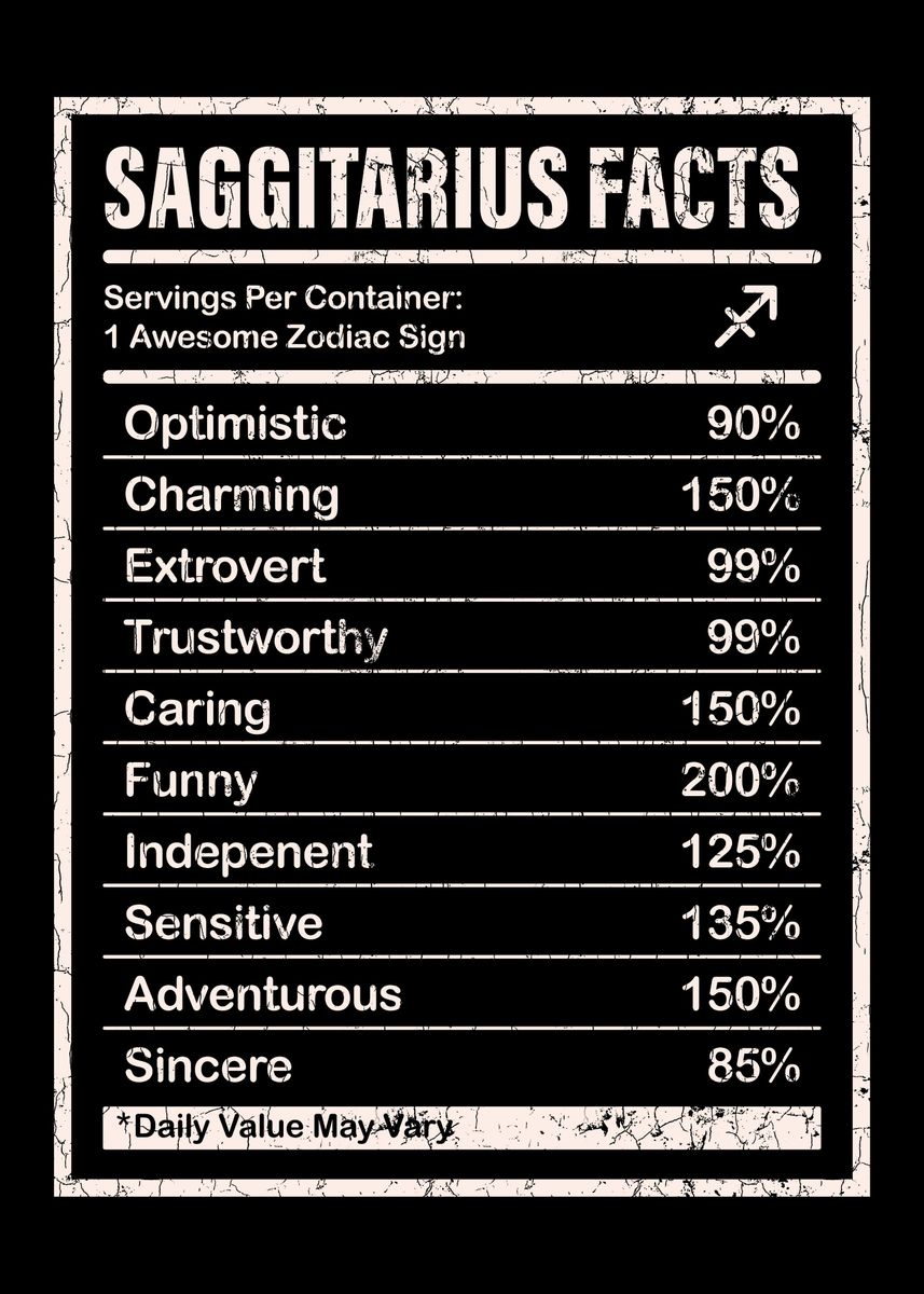 'Sagittarius Facts Apparel ' Poster, picture, metal print, paint by ...