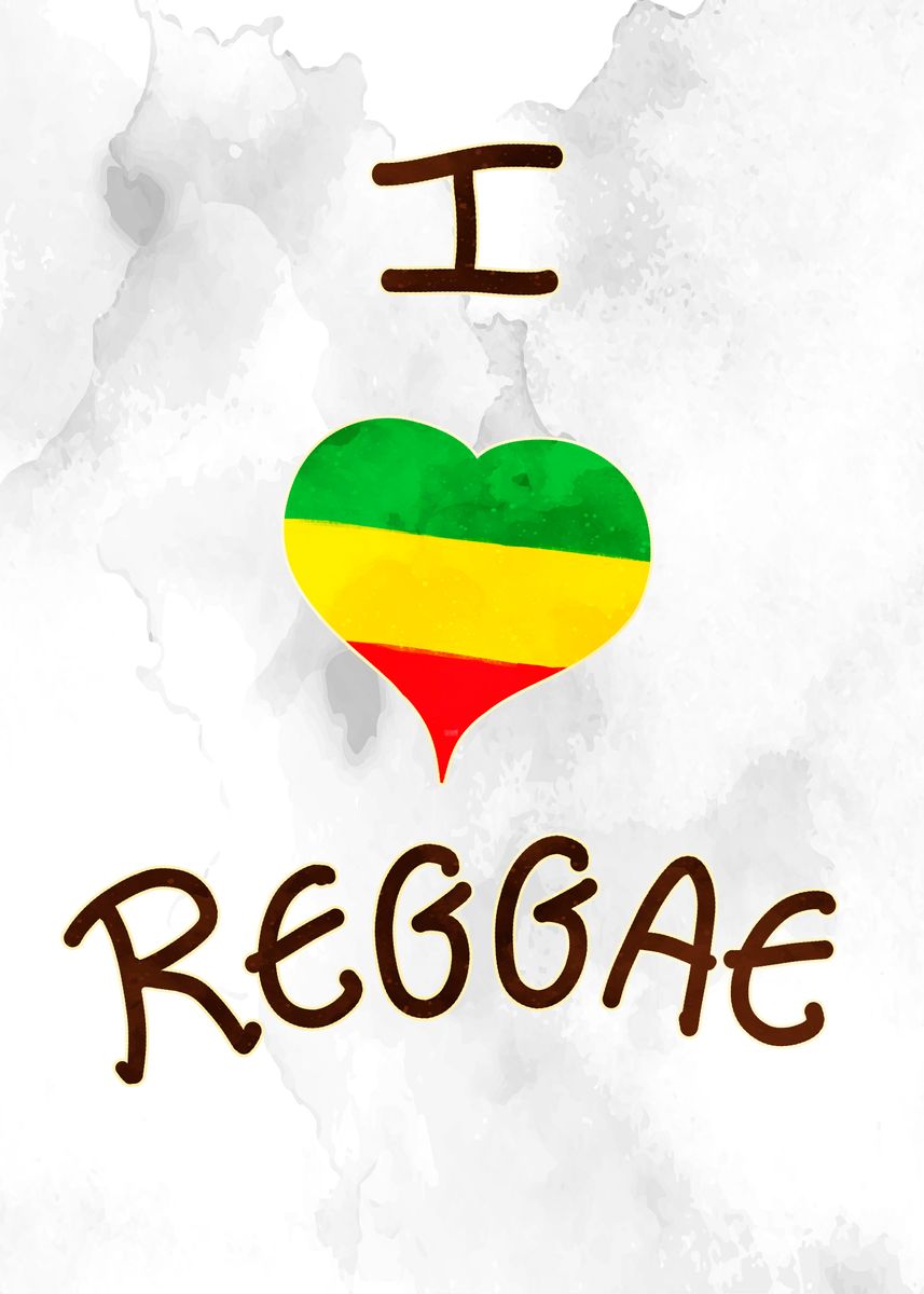 'Love Reggae' Poster, picture, metal print, paint by MCAshe Art Displate
