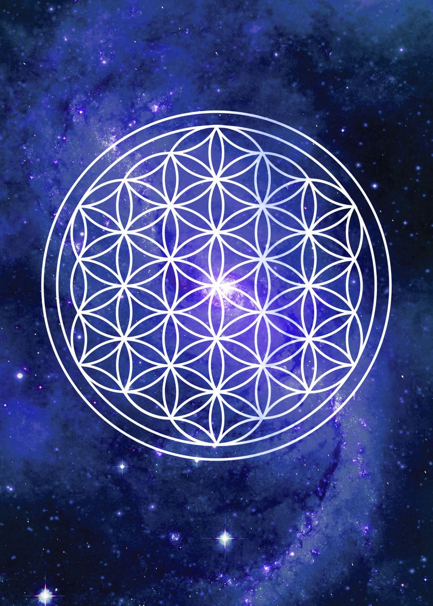 'Flower of Life Galaxy 2' Poster, picture, metal print, paint by Sarah ...