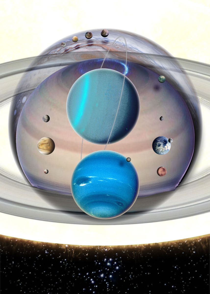 'Planets to Scale' Poster, picture, metal print, paint by ...