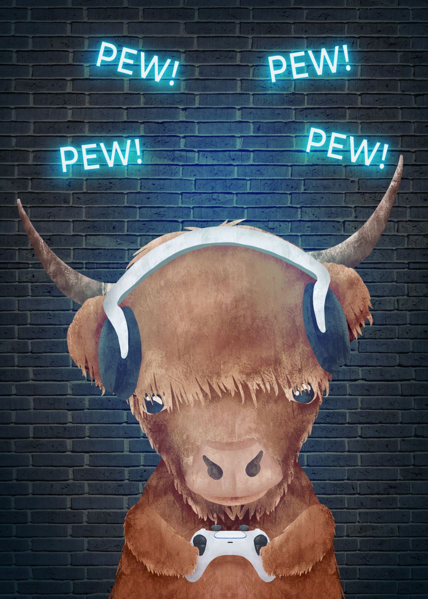 'Pew Pew Yak' Poster by XandYart | Displate