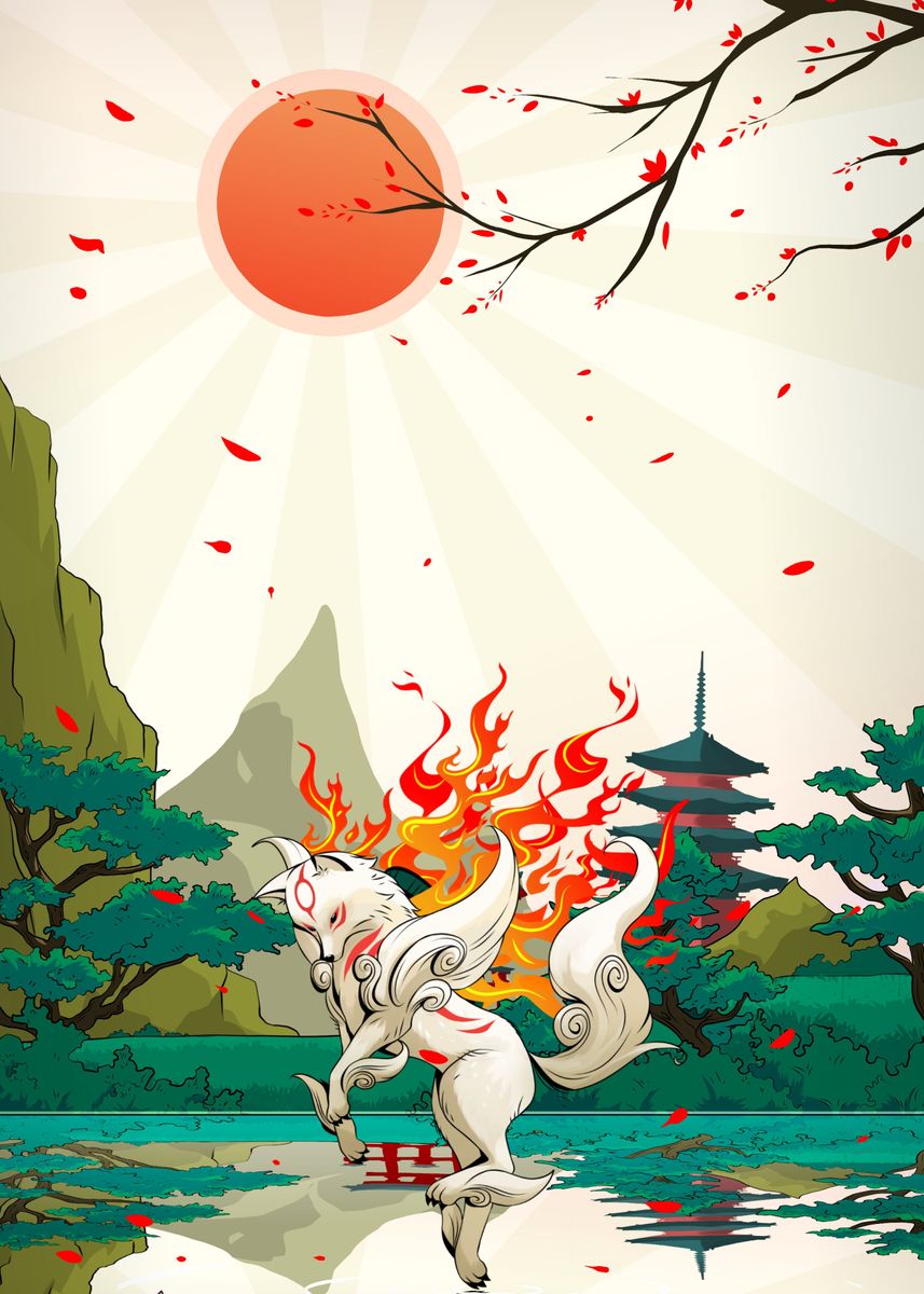 Okami' Poster, picture, metal print, paint by Ocarianya