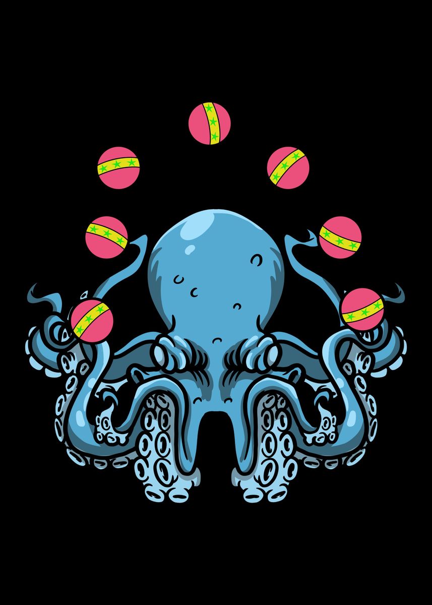 'Juggling Octopus' Poster by BobbyBubble Displate
