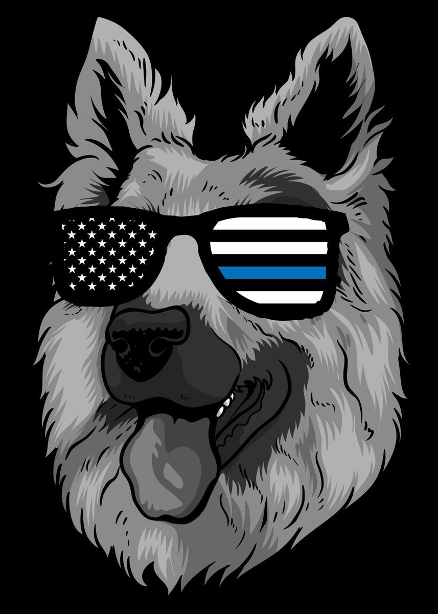 'K9 German Shepherd' Poster, picture, metal print, paint by BobbyBubble ...