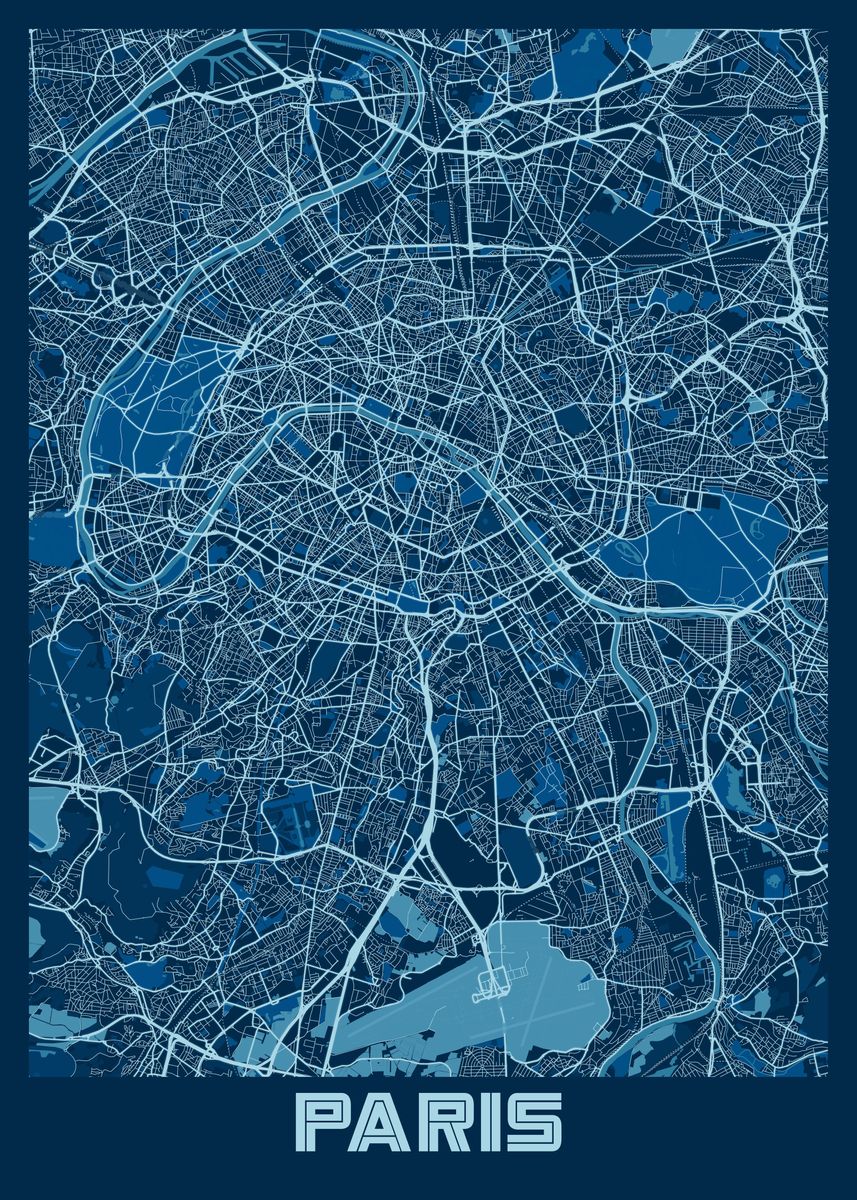 'Paris City Map France' Poster by Max Ronn Displate