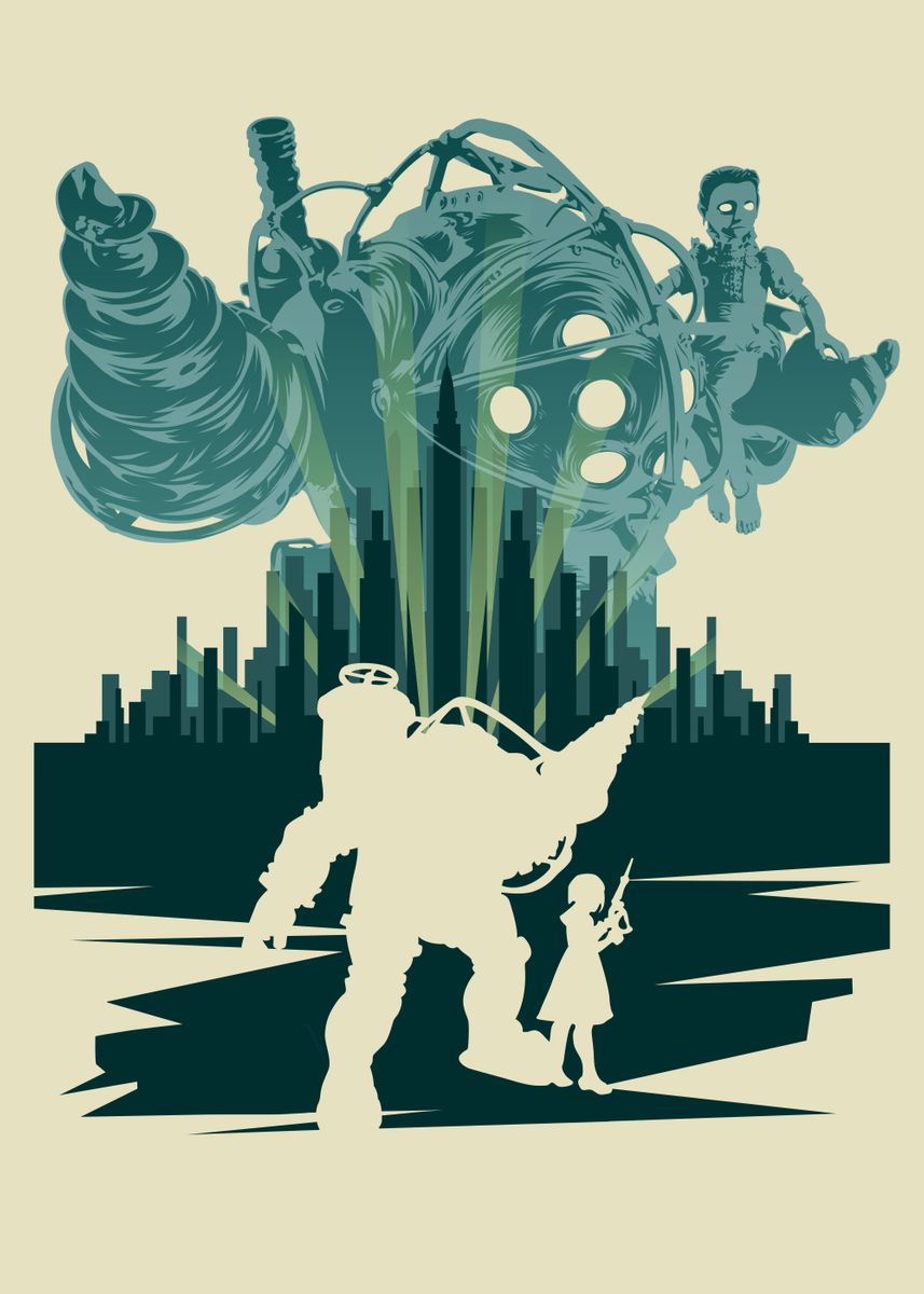 bioshock big daddy and little sister art