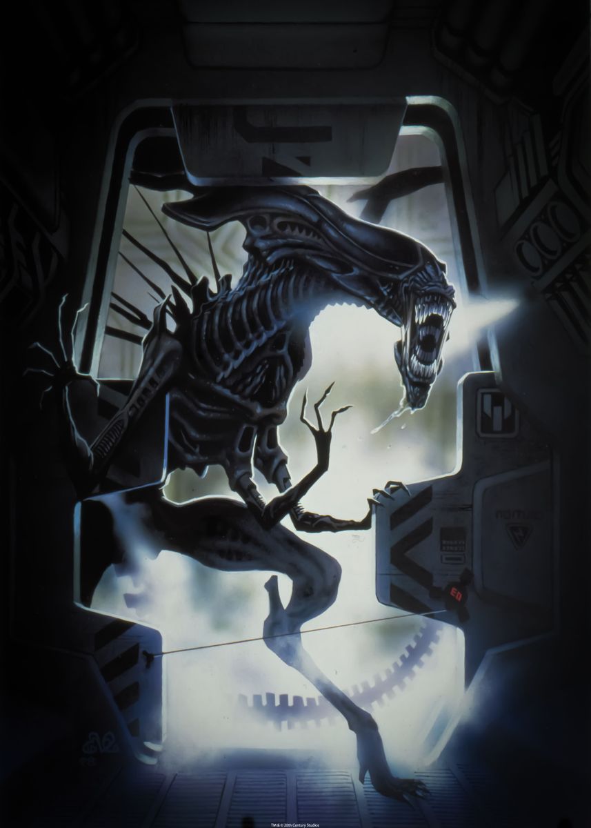 'Alien Going Through The Door' Poster, picture, metal print, paint by ...