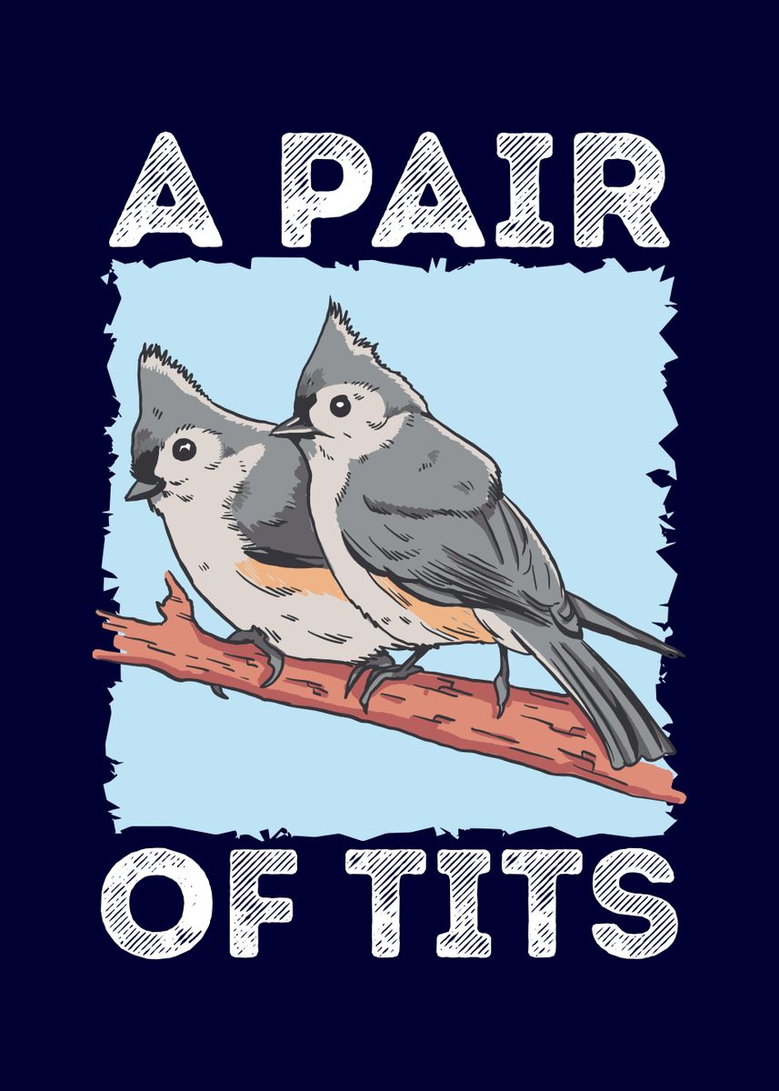 A pair of great tits ' Poster, picture, metal print, paint by Phil