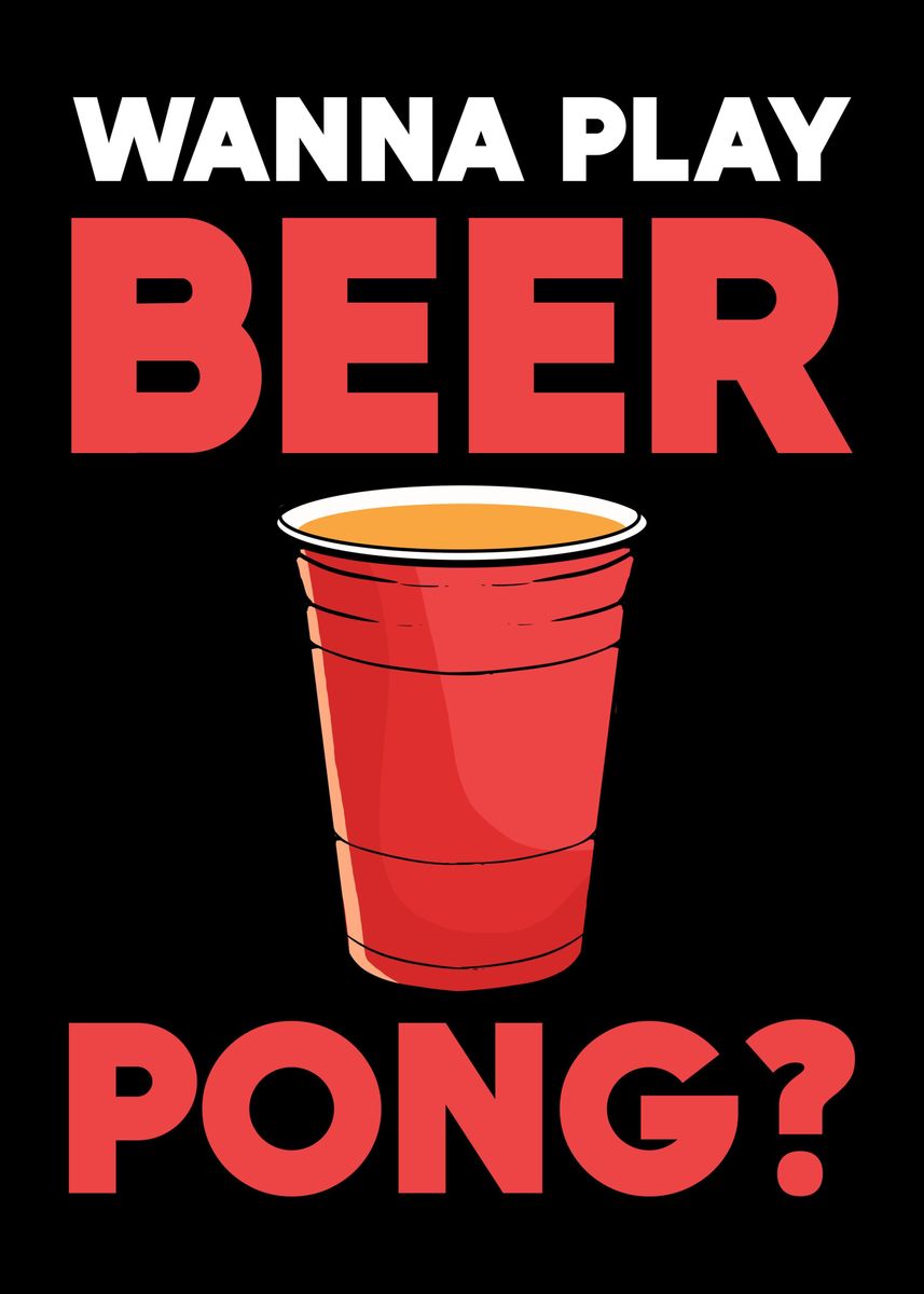 'Beer Pong Drinking' Poster, picture, metal print, paint by FunnyGifts