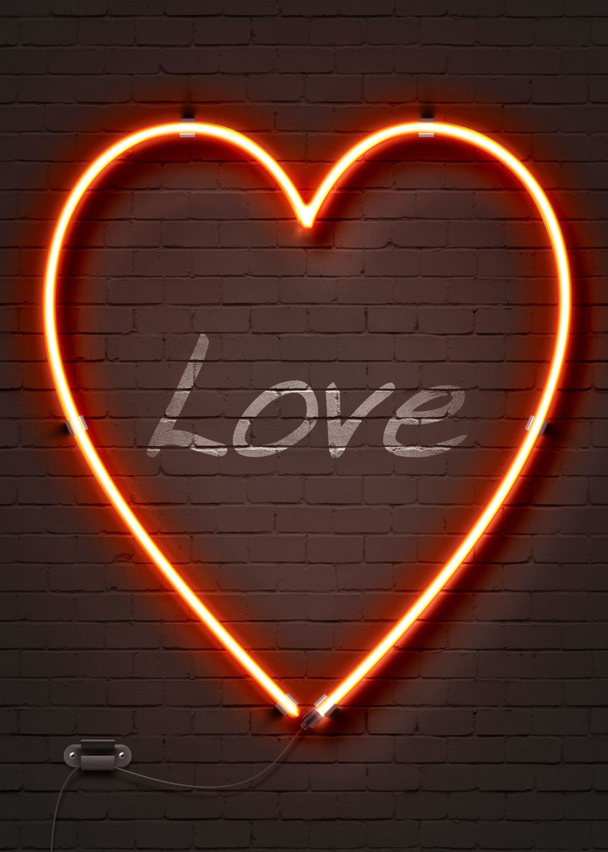 Love Heart Neon Sign Poster By Stustu Displate 1419