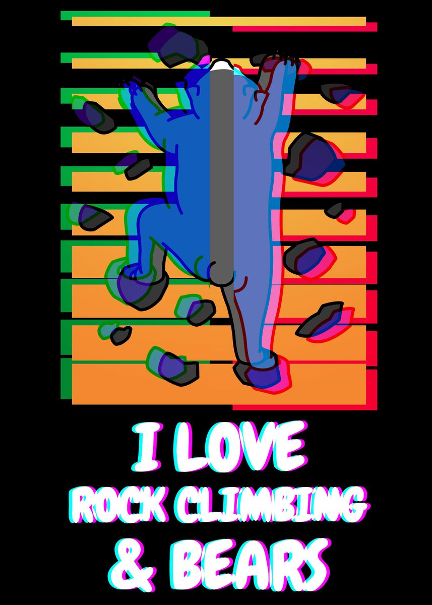 'Rock Climbing Bear' Poster by AestheticAlex Displate