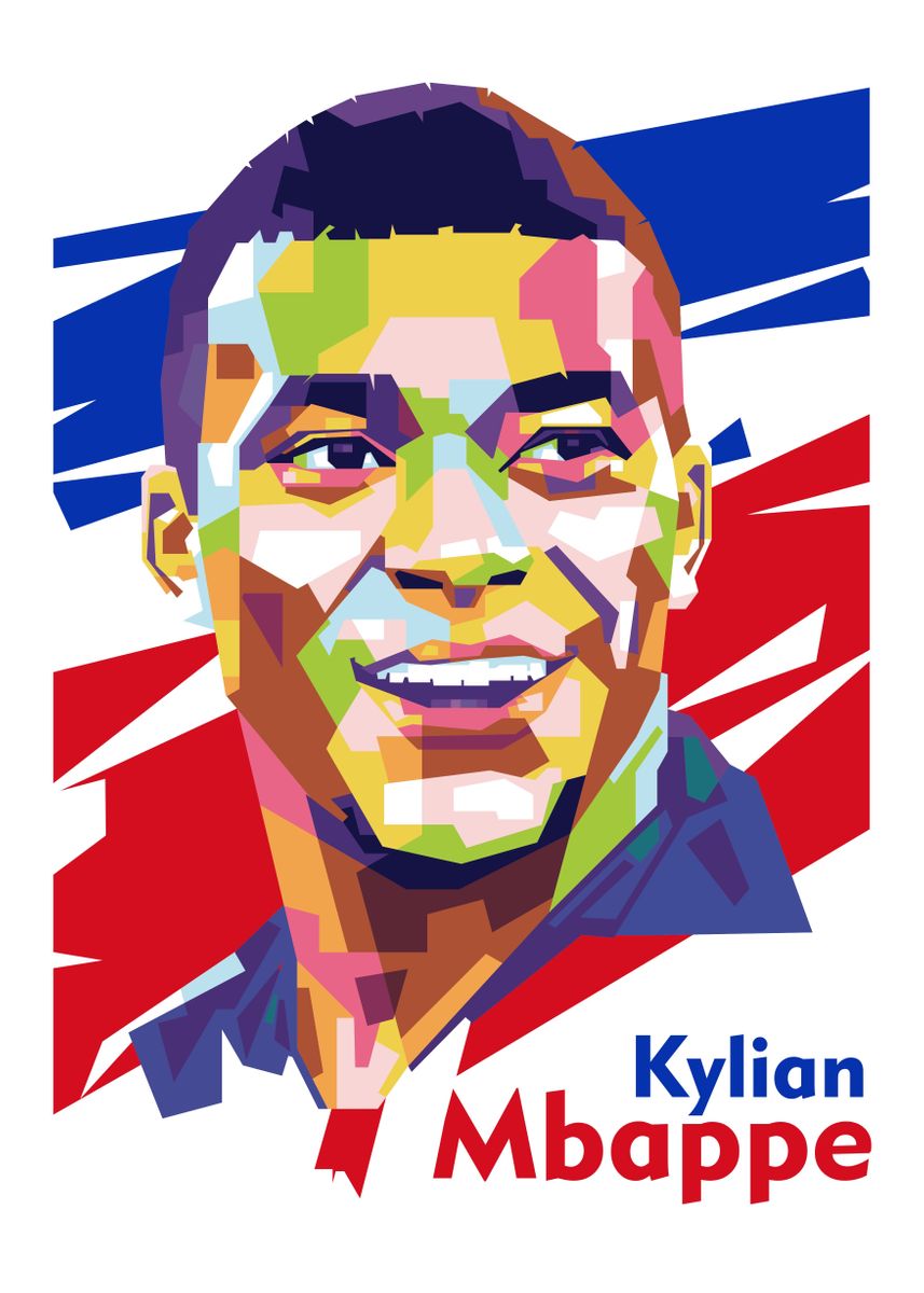 'Kylian Mbappe Player' Poster by Egi Satriandi | Displate