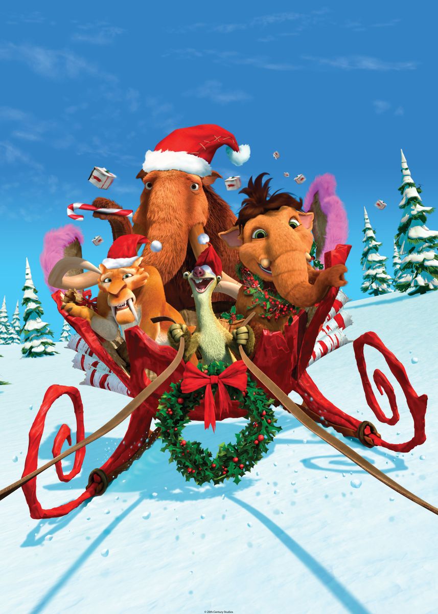 'Ice Age Christmas Sleigh' Poster, picture, metal print, paint by Ice ...