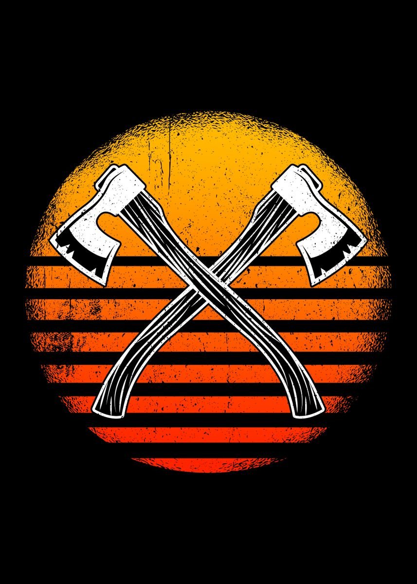 'Axe Throwing Double Axes' Poster, picture, metal print, paint by MzumO ...