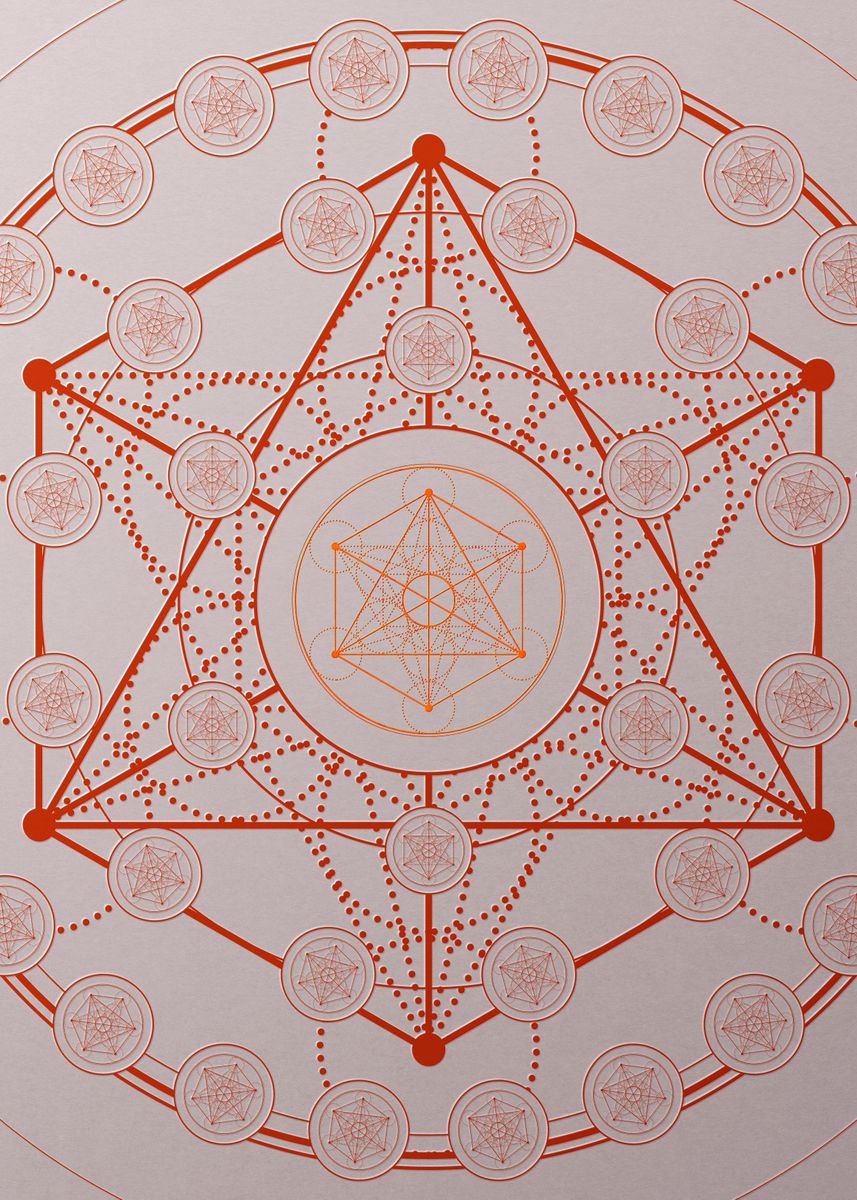 Mandala Rune 'Red Glyph Mandala Rune Art' Poster, picture, metal print, paint by ...
