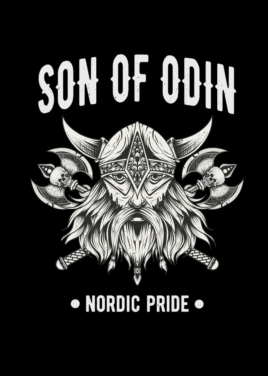 Download Viking Warrior Son Of Odin Poster By Foxxy Merch Displate