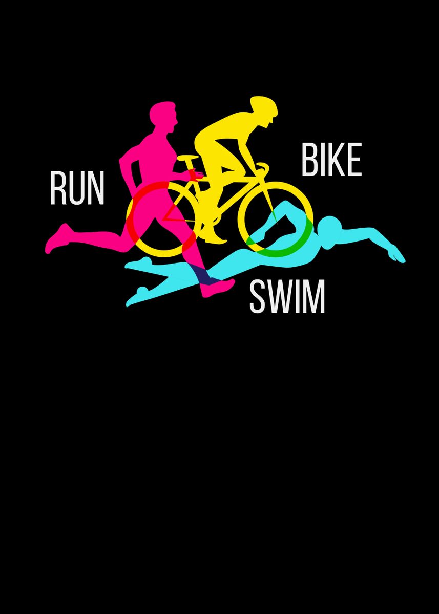 Bike Run Triathlon' Poster by Foxxy |
