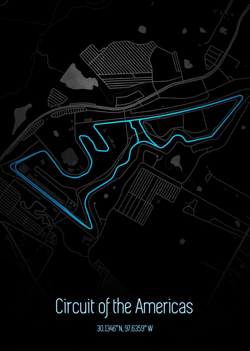 'Circuit of the Americas ' Poster, picture, metal print, paint by The ...