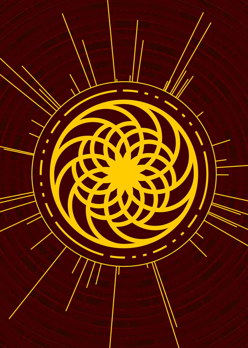 Mandala Rune 'Gold Glyph Mandala Rune' Poster by Holy Rock Design | Displate
