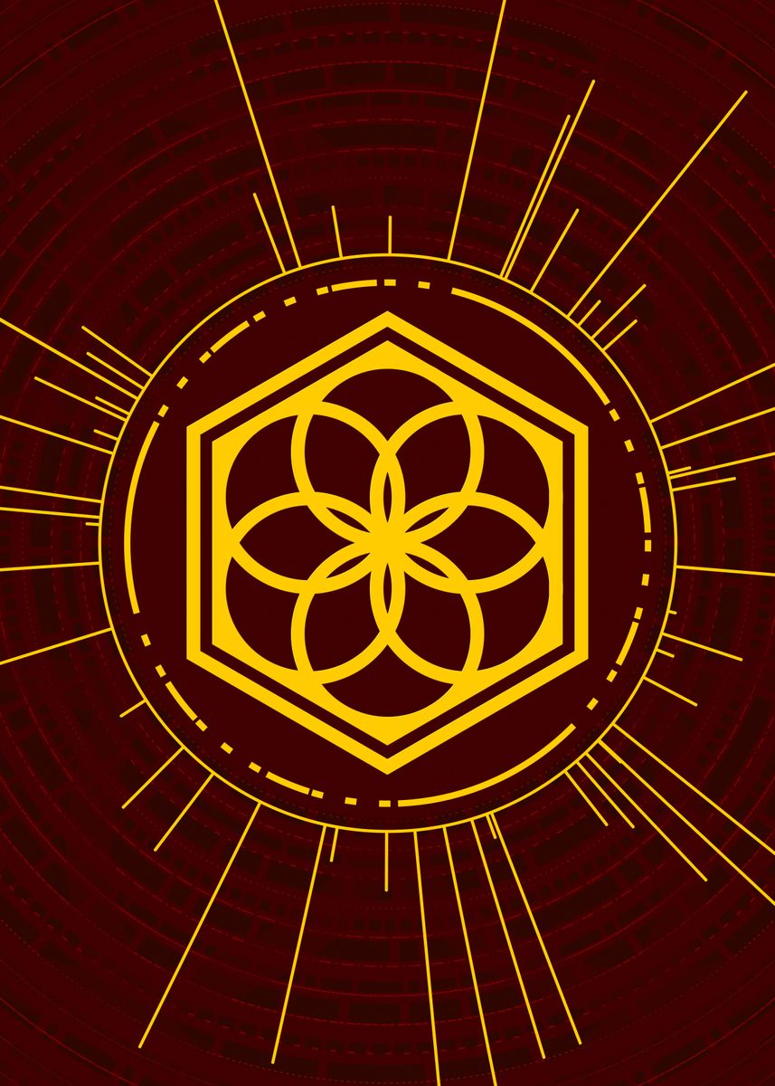 Mandala Rune 'Gold Glyph Mandala Rune' Poster by Holy Rock Design | Displate
