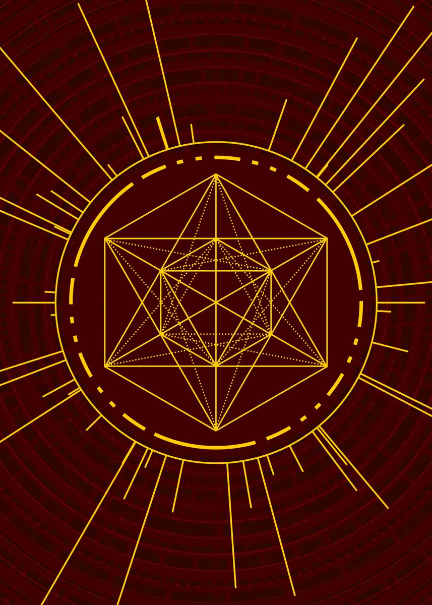 Mandala Rune 'Yellow Glyph Mandala Rune' Poster, picture, metal print, paint by Holy ...
