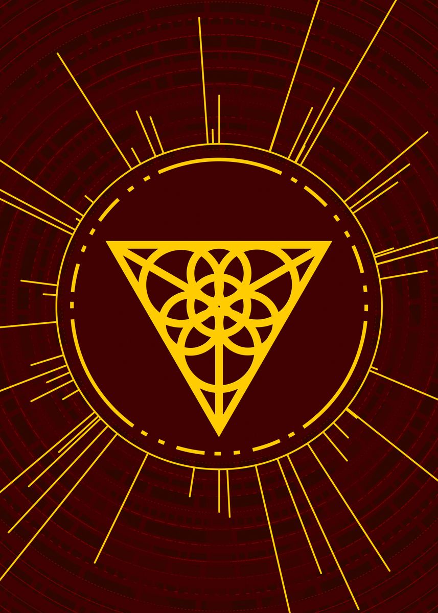 Mandala Rune 'Yellow Glyph Mandala Rune' Poster, picture, metal print, paint by Holy ...