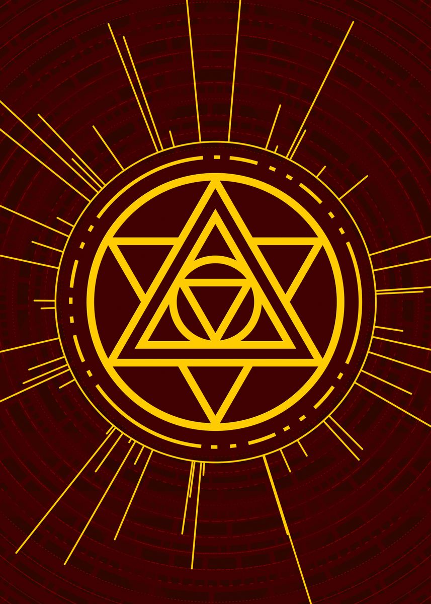 Mandala Rune 'Gold Glyph Mandala Rune' Poster, picture, metal print, paint by Holy ...