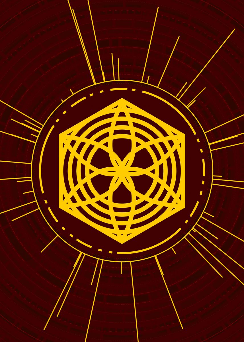 Mandala Rune 'Gold Glyph Mandala Rune' Poster by Holy Rock Design | Displate