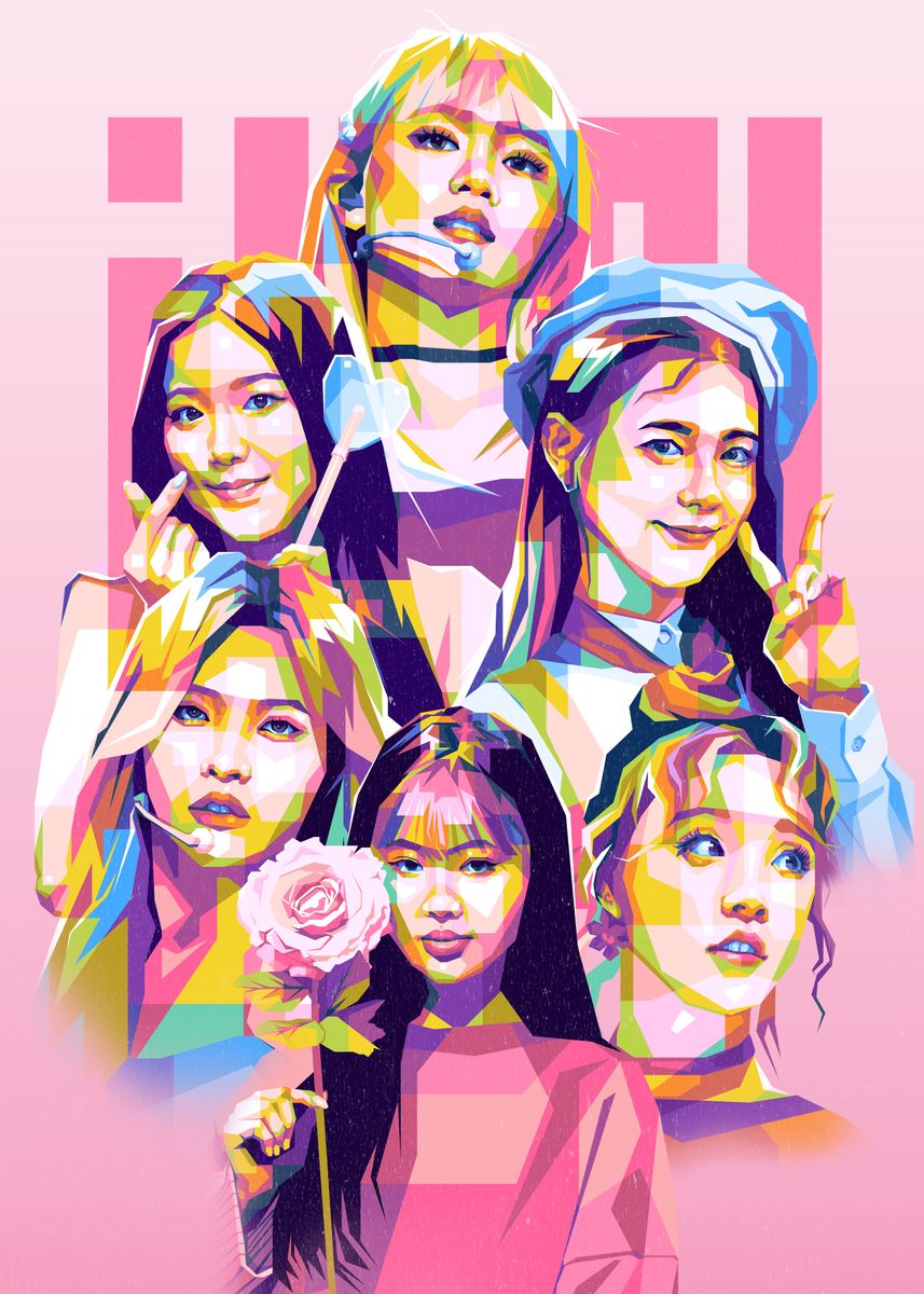 gidle-korean-music-group-poster-picture-metal-print-paint-by