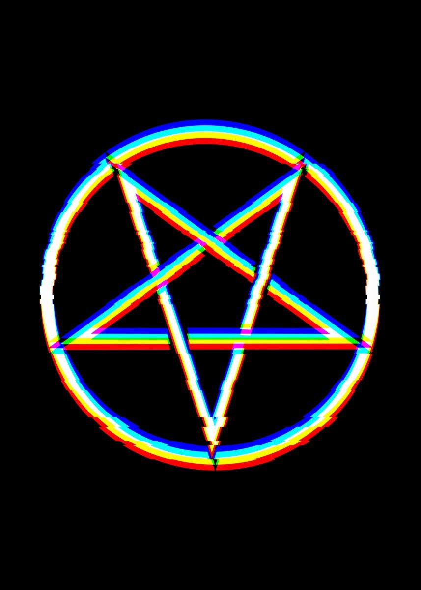 pentagram-glitch-art-poster-by-masaki-displate