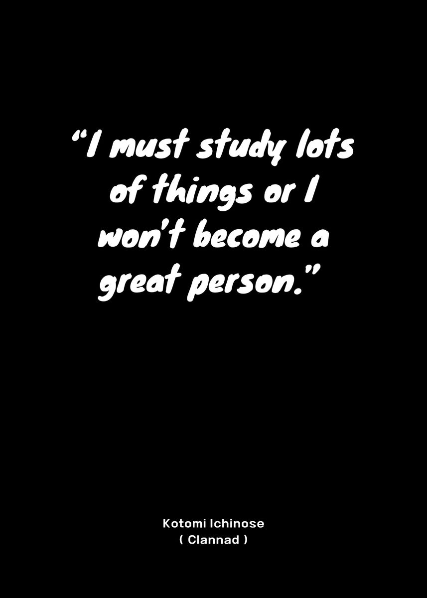 'Anime Motivation Quote 6' Poster, picture, metal print, paint by ...