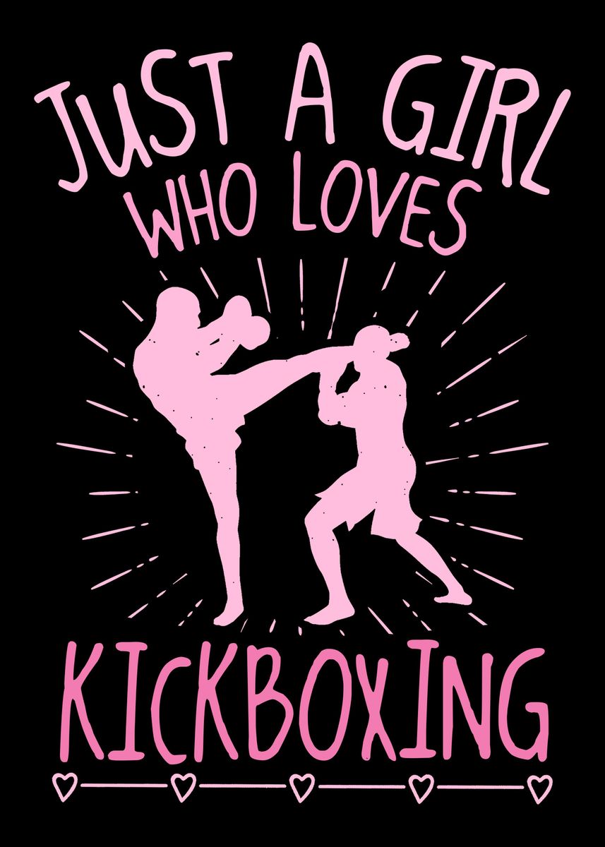 'Kickboxing Girl Kickboxer' Poster, picture, metal print, paint by ...