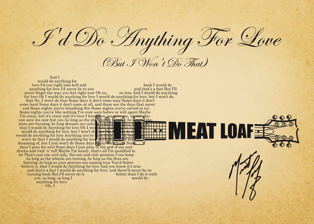 'Meat Loaf Id Do Anythin' Poster by RozerArt Displate