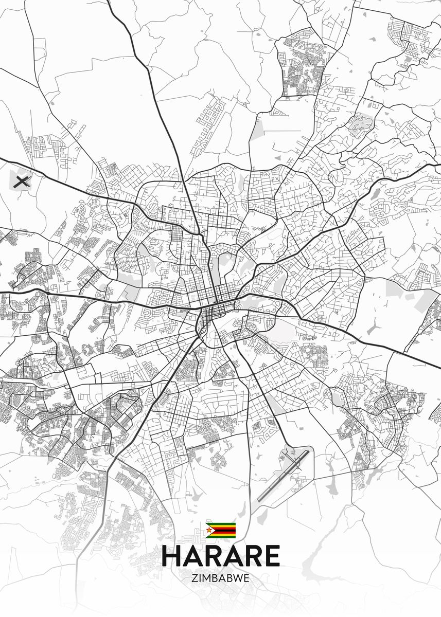 'Harare ZW' Poster, picture, metal print, paint by IMR Designs Displate