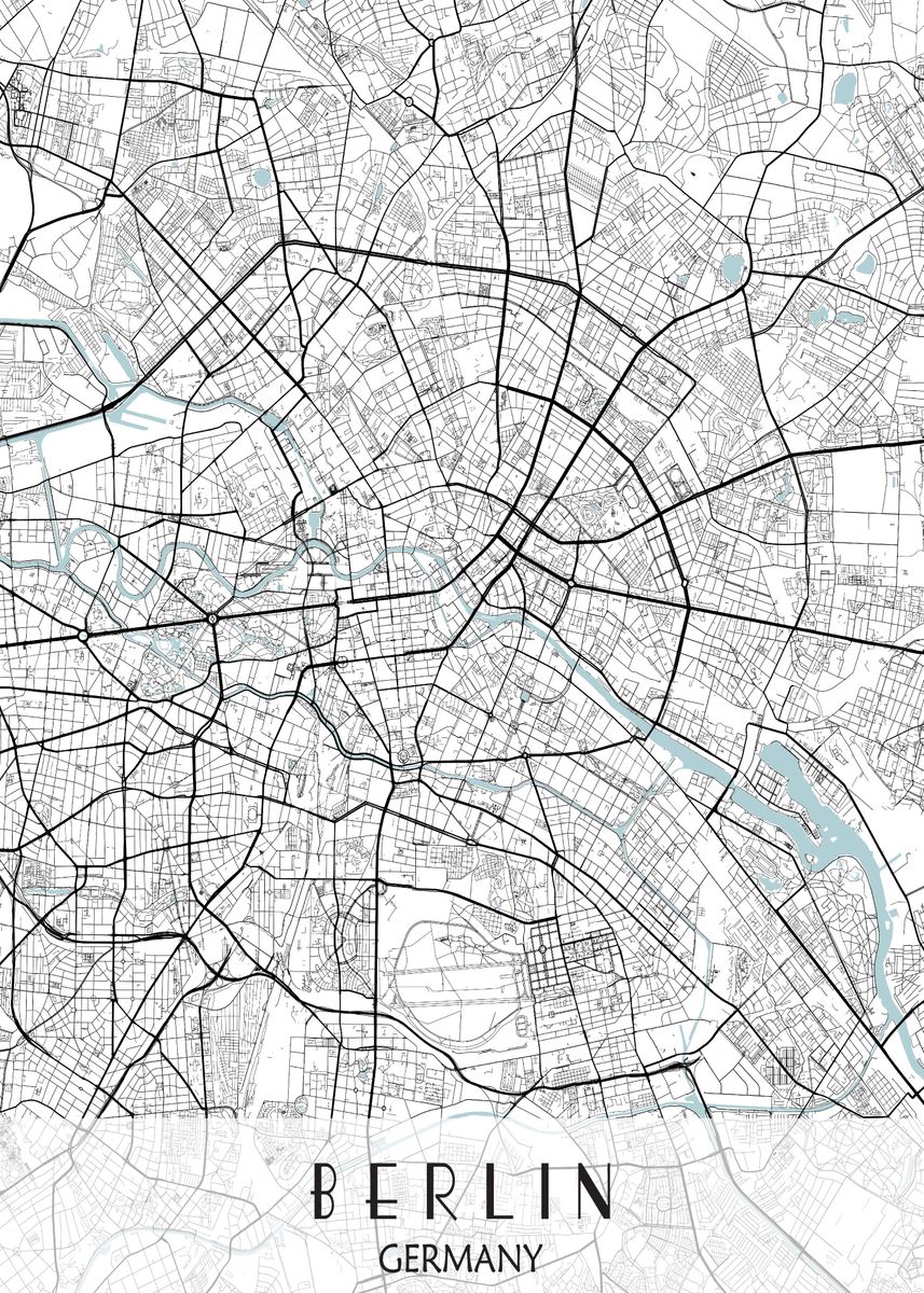 'Berlin Germany City Map' Poster by Tim Hinz | Displate