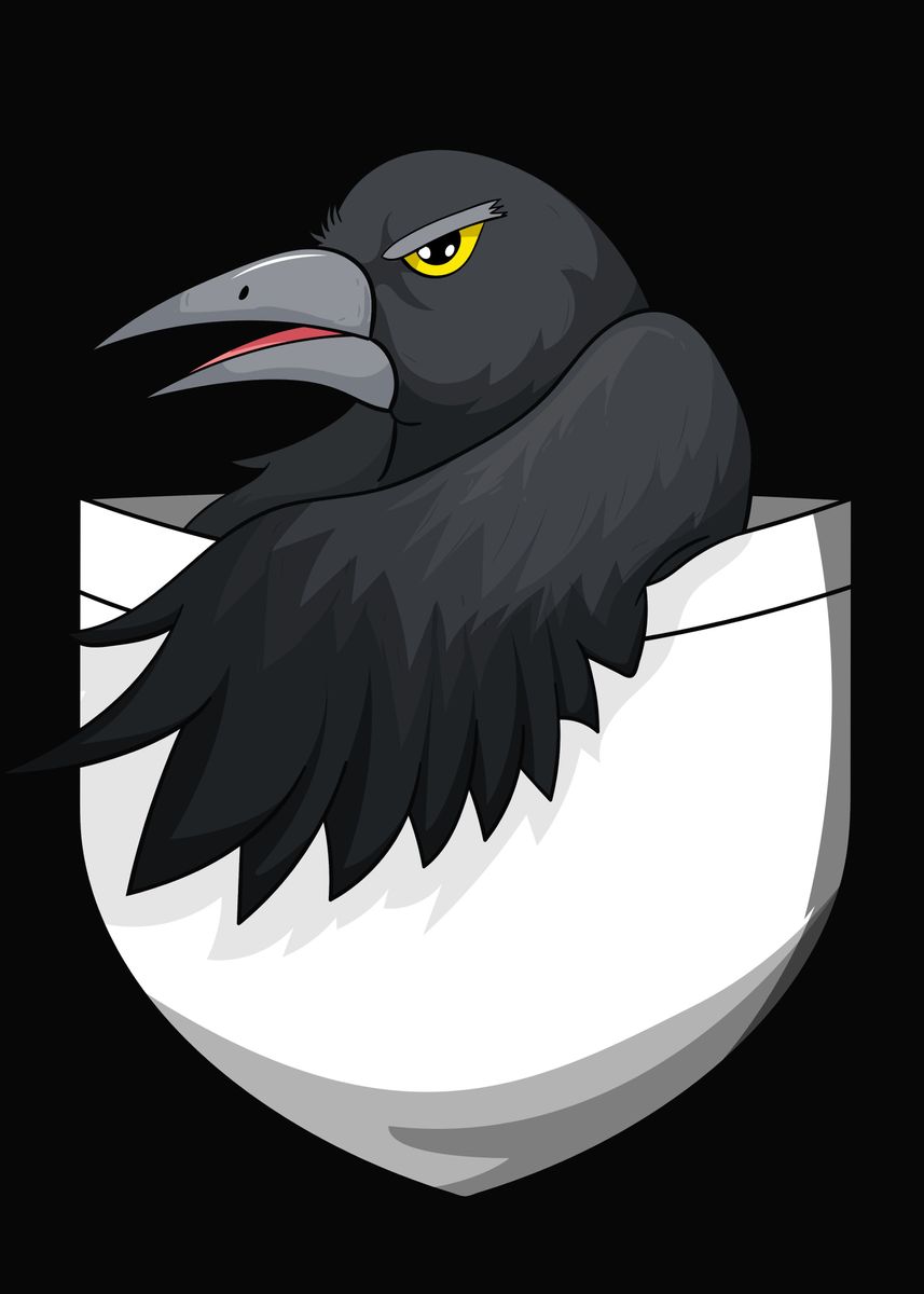 'Funny Crow Raven Kawaii' Poster, picture, metal print, paint by ...