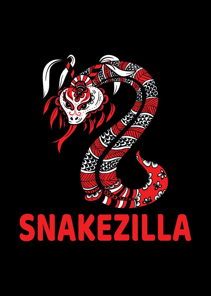 'Snakezilla' Poster, picture, metal print, paint by Lukes Pixel Studio ...